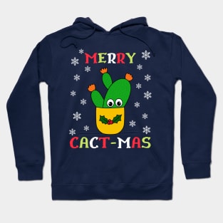 Merry Cact Mas - Opuntia Microdasys Cactus In Christmas Holly Pot Hoodie